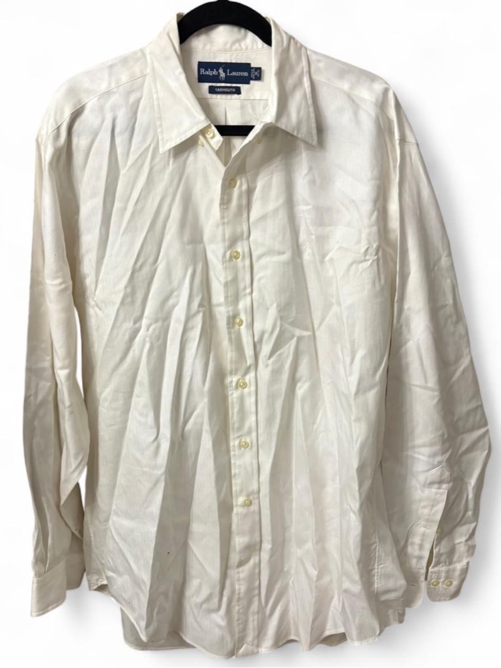 Ralph Lauren Off-White Long-Sleeve Button-Down Dress Shirt